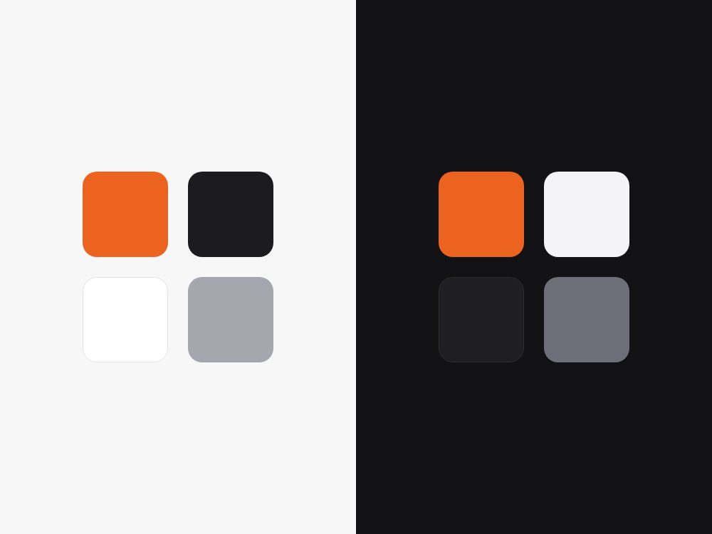 The core solid color palette adapting to light and dark themes.