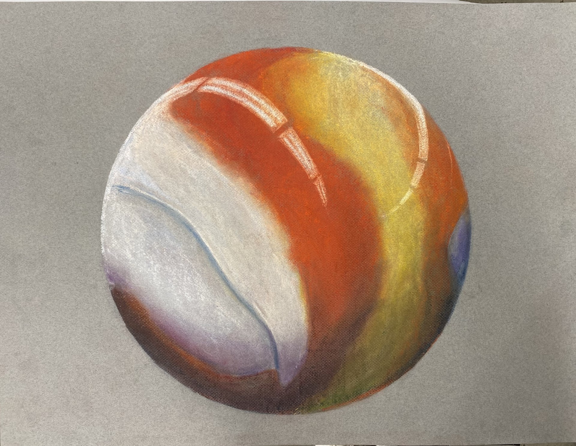 Marble, Drawn from sight using oil pastels. [18 x 25 in.]