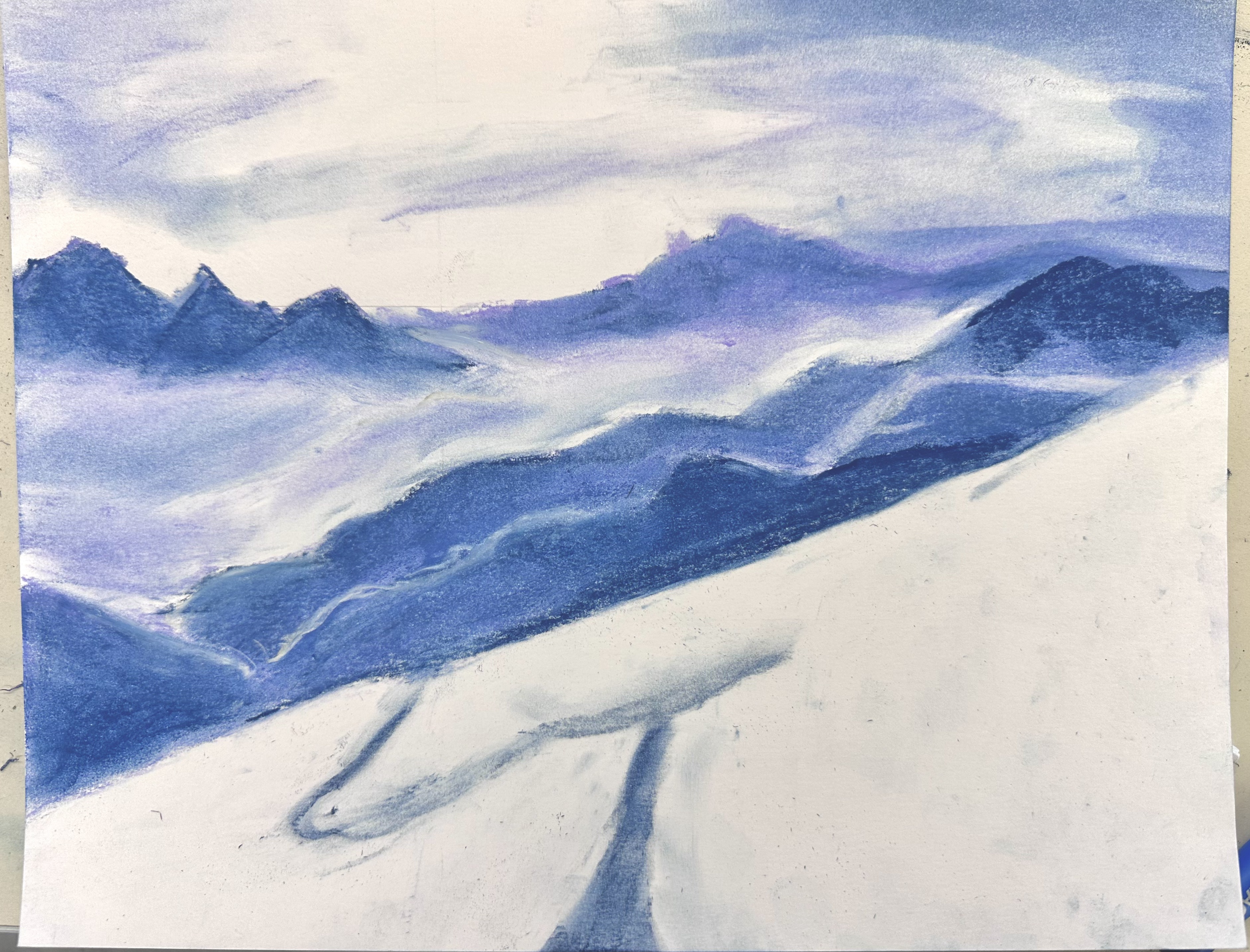 Untitled, 30 minute photo study w/ oil pastel. [11 x 8.5 in.]